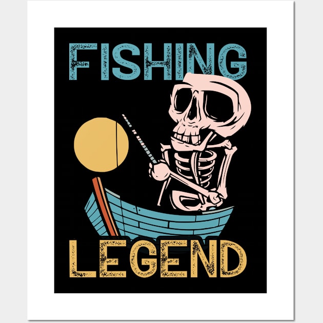 fishing legend a perfect birthday gift for an angler Wall Art by Crazy.Prints.Store